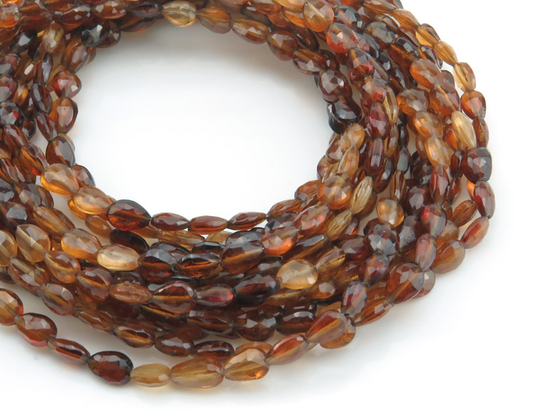 AA Spessartine Garnet Faceted Pear Beads 5mm ~ 14'' Strand